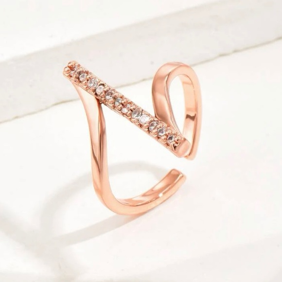 Rose gold & gold cuff adjustable ring - Picture 2 of 2